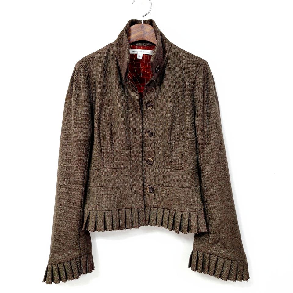 DVF 브라운 플리츠포인트 자켓