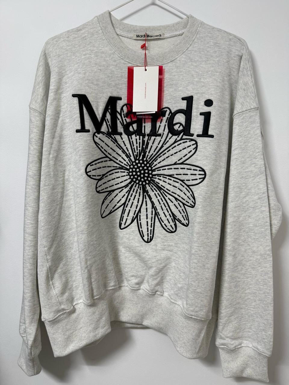 마르디 자수 맨투맨  오트밀 블랙 새상품 프리사이즈
