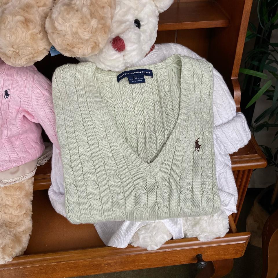 폴로랄프로렌 포니 브이넥 케이블 니트