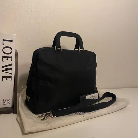 PRADA / 빈티지 프라다 삼각로고 포코노 블랙 나일론 토트백 /숄더백