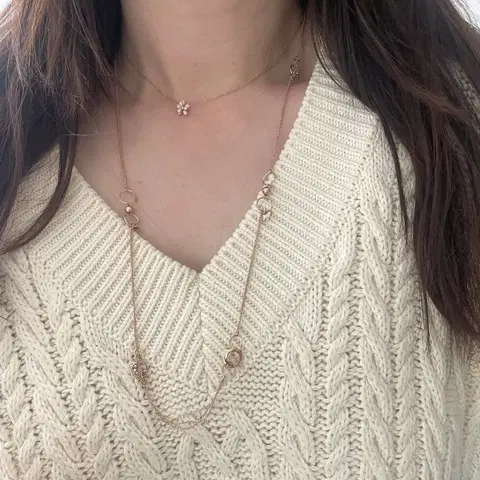 14k 나비 롱목걸이 핑크골드