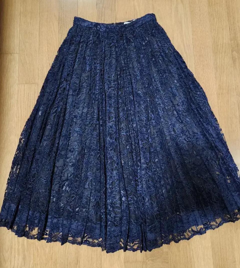 미샤 레이스.플리츠 스커트 55