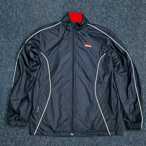 아디다스 올드스쿨 사이드라인 자수 로고 바람막이 자켓 네이비 M