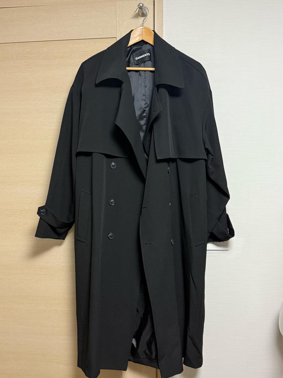 블랙 롱 트렌치 코트