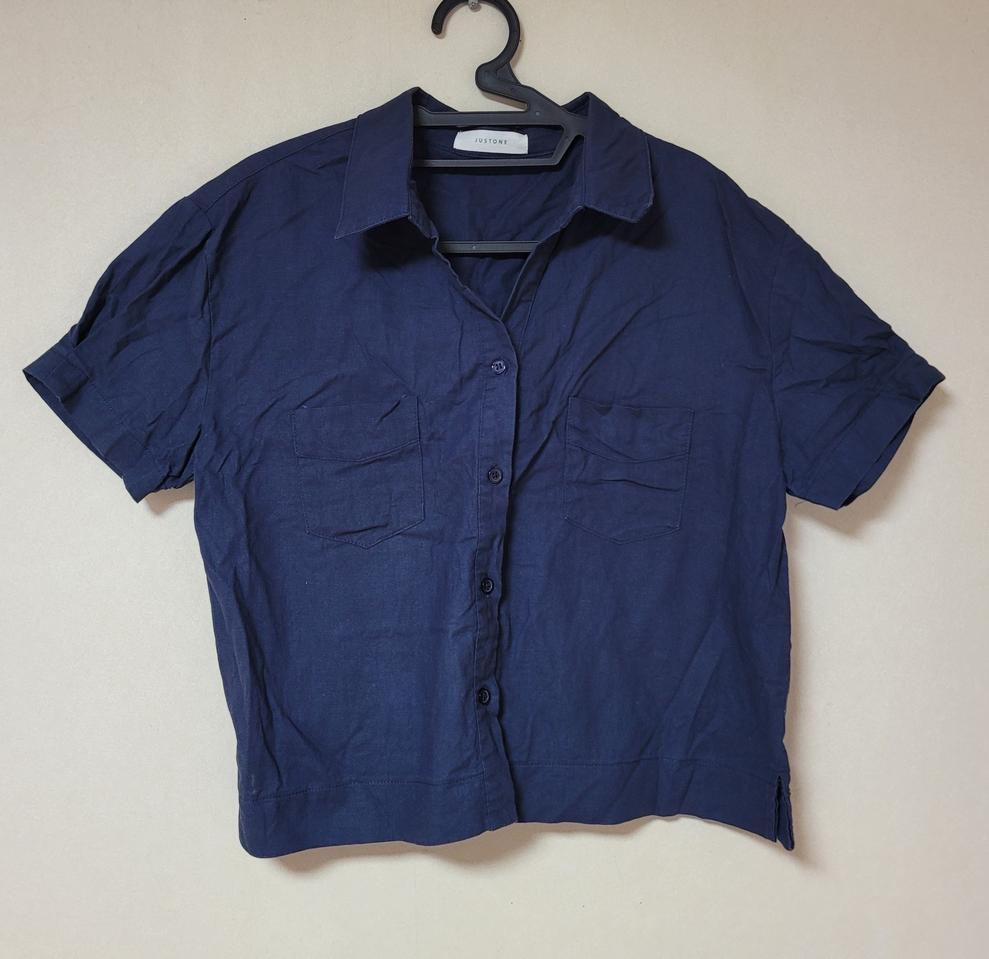 크롭셔츠 네이비 105