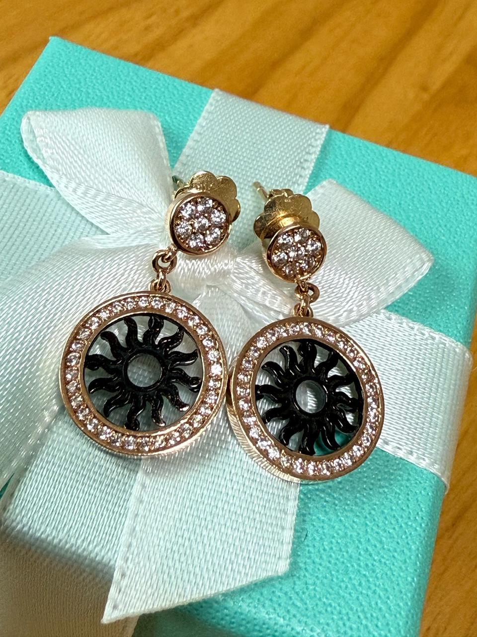 14k 큐빅 태양귀걸이