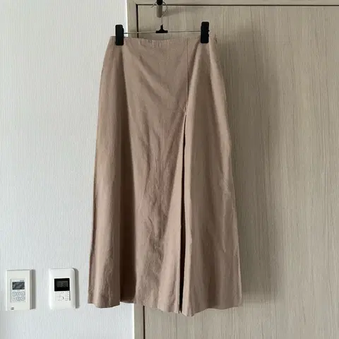 S 린넨롱스커트 연브라운