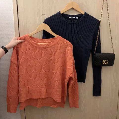 피치 니트, 유니클로 네이비 니트 [2개set금액]