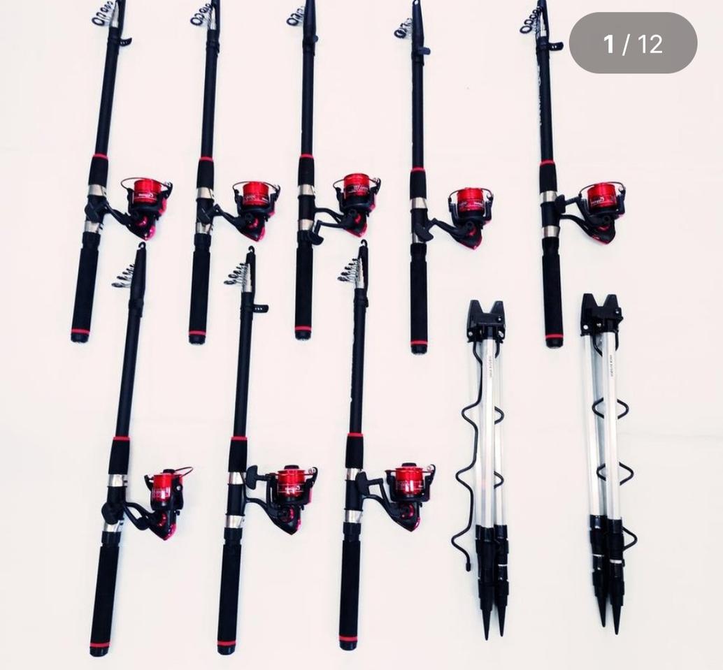 원투낚시대3.6m8대+5000번릴8대+릴줄+삼각받침대2개(413