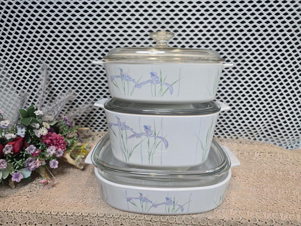 U.S.A 코닝 난초 내열냄비 3종.저렴정리