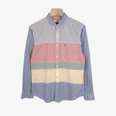 [95-100] 타미진스 컬러 블럭 스트라이프 셔츠