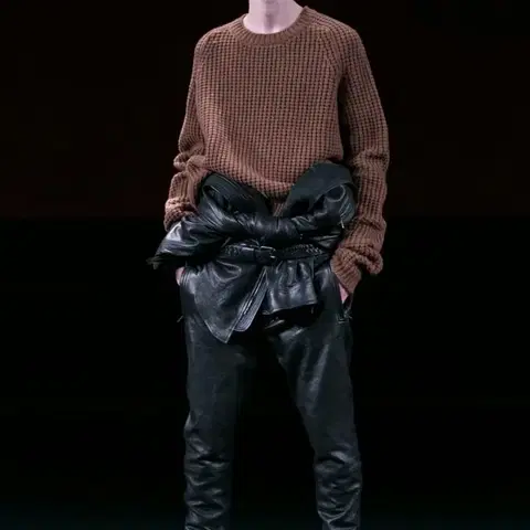 실측 XL (정품) 하이더아커만 와플 오버사이즈 울 니트 브라운 희귀