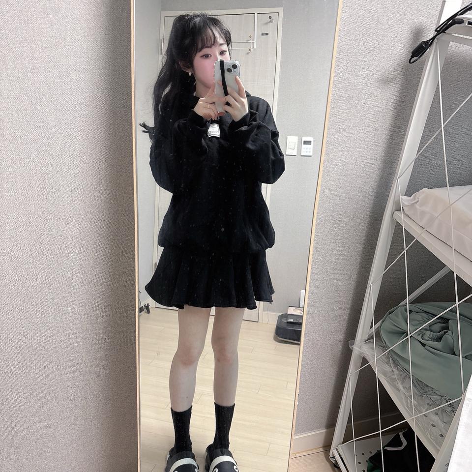 기모 후드 스커트 셋업 트레이닝 셋업