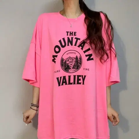 형광 오버핏 반팔 티셔츠