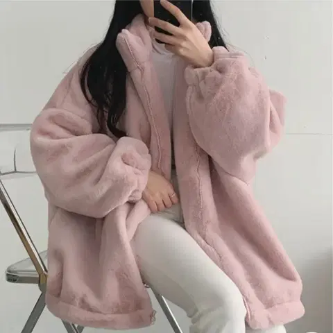 밍크 오버핏 자켓 점퍼