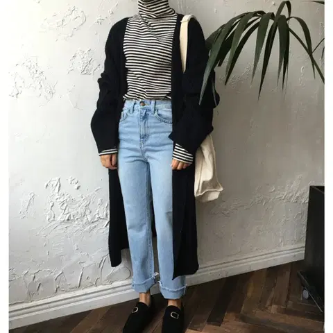 하찌 트임 롱 가디건