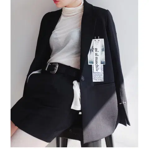 패치 커프스 블레이저 자켓