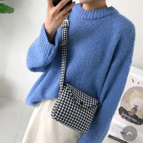 하운드투스 체크 미니 크로스백