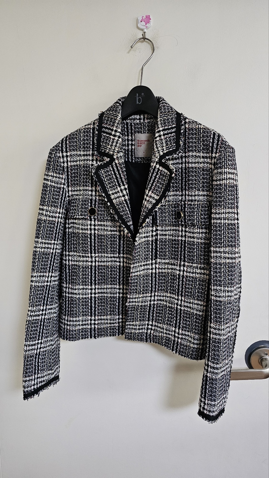 에잇세컨즈 글랜체크 플랩 포켓 트위드재킷(412)