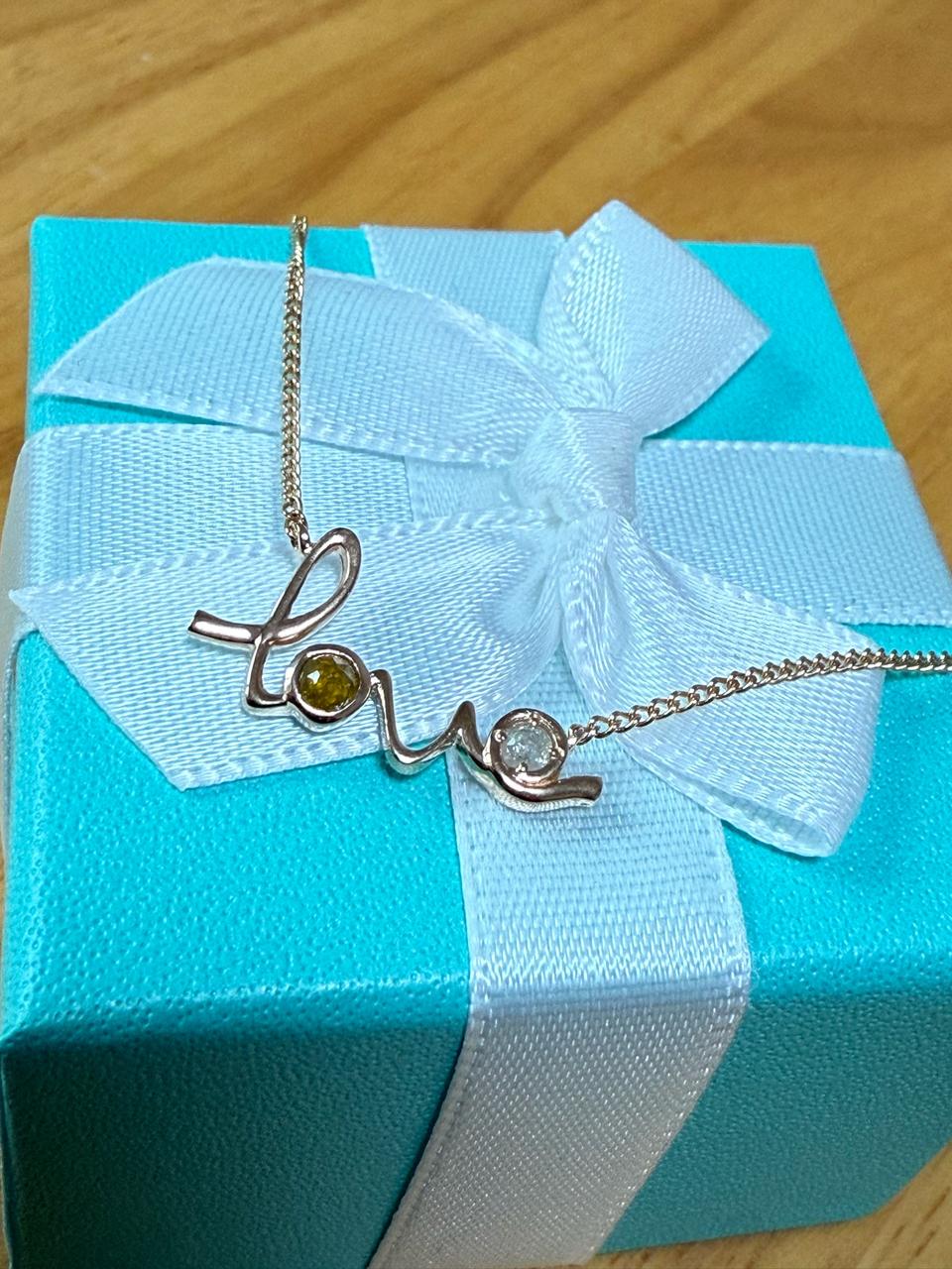 18k LOVE 목걸이(러프다이아)