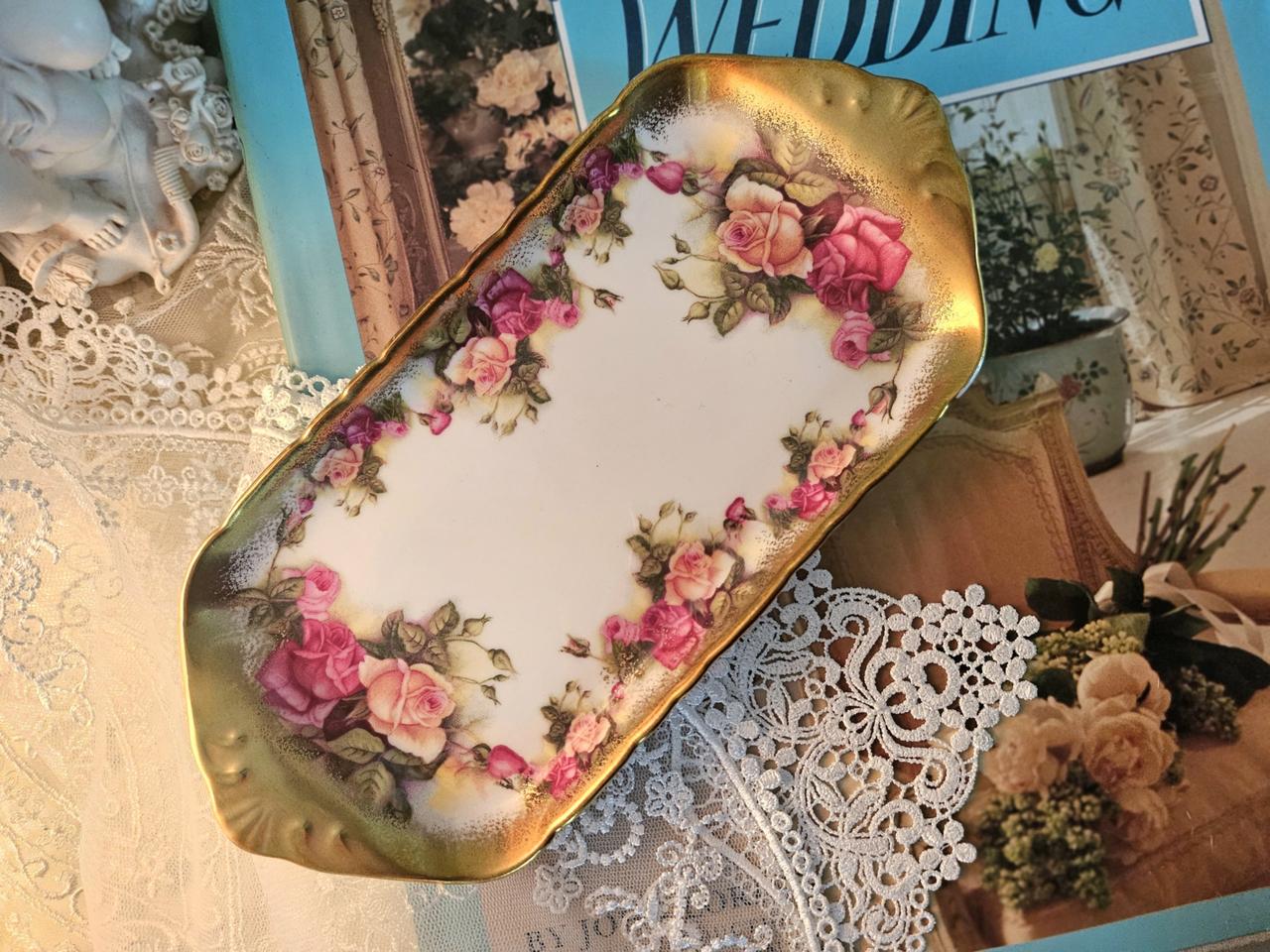 (레어템할인)영국 로얄첼시 골든로즈 트레이