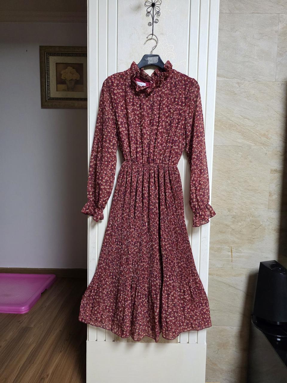 0407)플라워 쉬폰 롱원피스