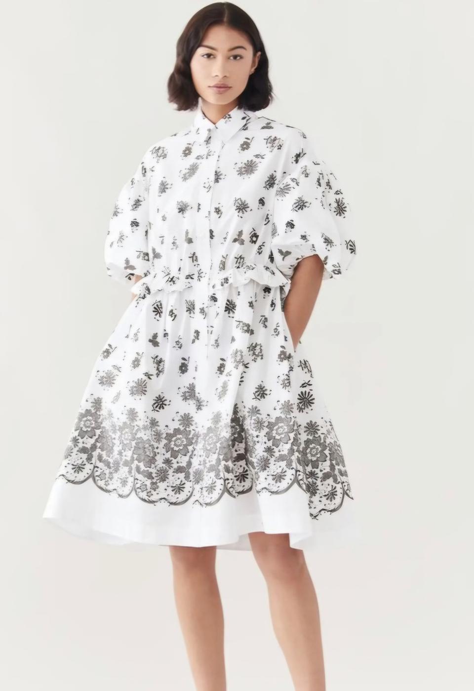 시몬로샤 플로럴 프린트 원피스