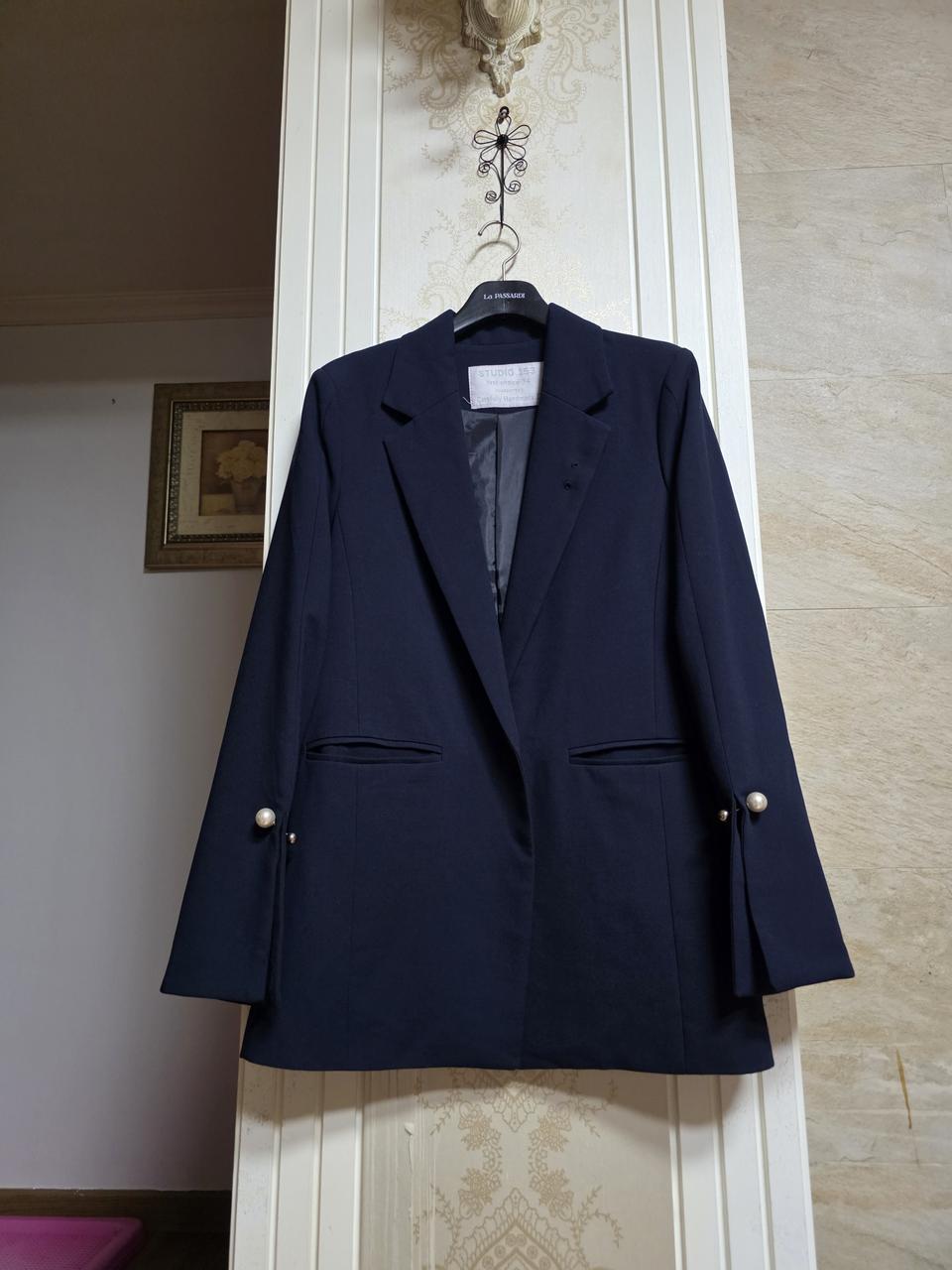 0408)오버핏 진주 포인트 자켓(새제품)