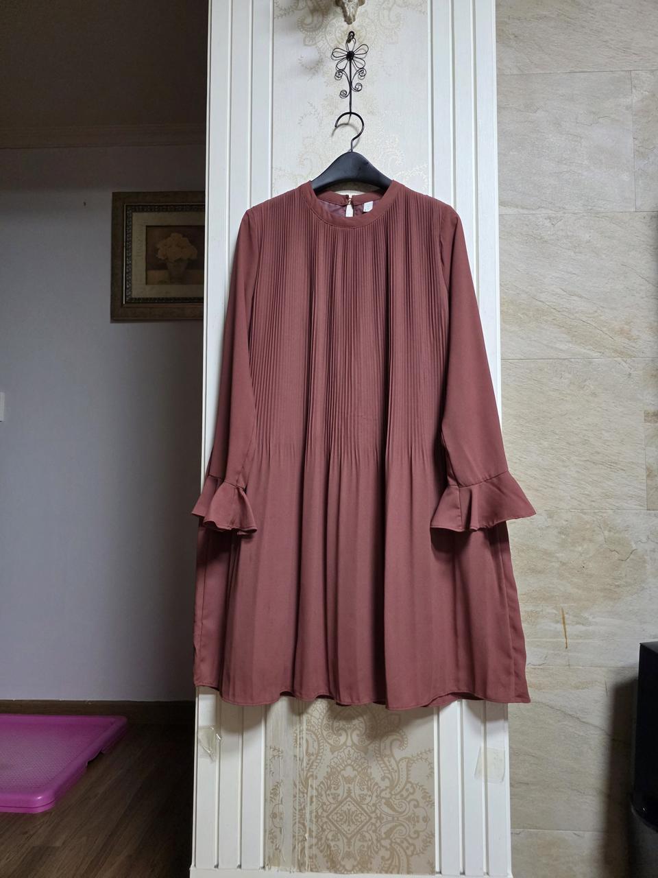 0408)플리츠 편한 원피스