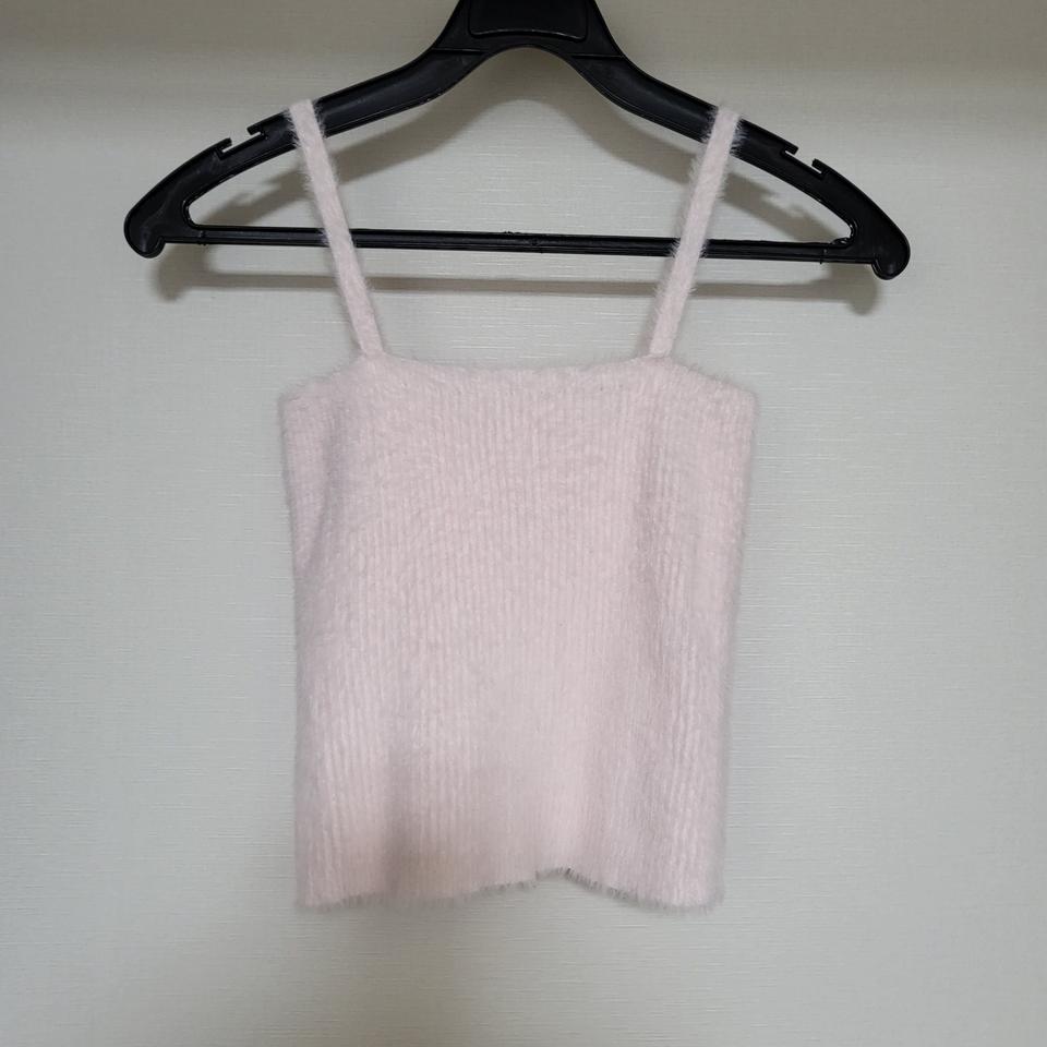 핑크 보슬 니트 뷔스티에