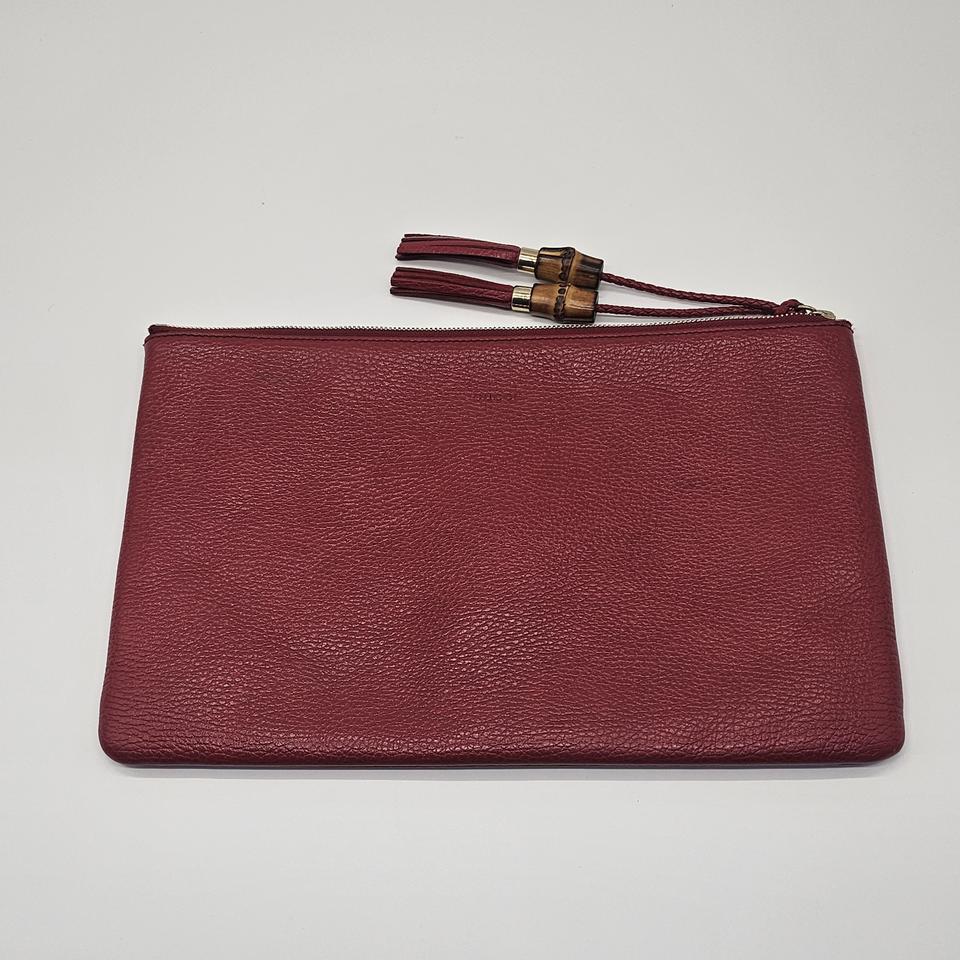 정품 구찌 뱀부 테슬 클러치백