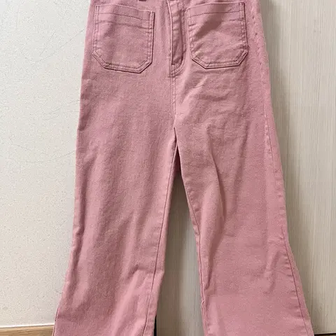 새상품 핑크데님 세미와아드 팬츠