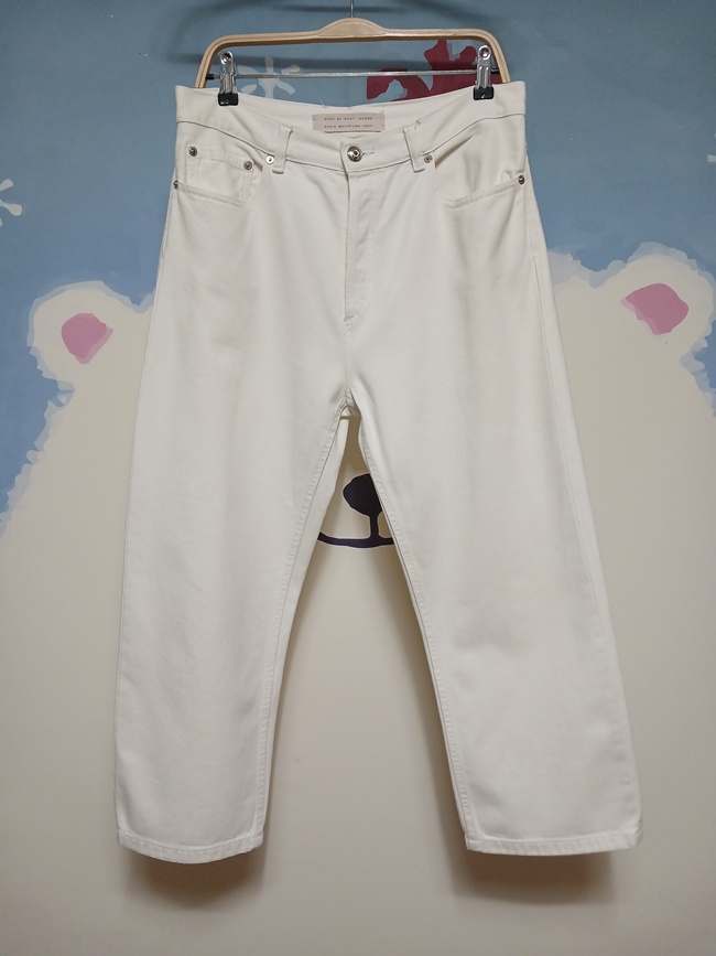 (30) 마크 제이콥스 애니 보이프렌드 크롭 여성 와이드 데님 팬츠
