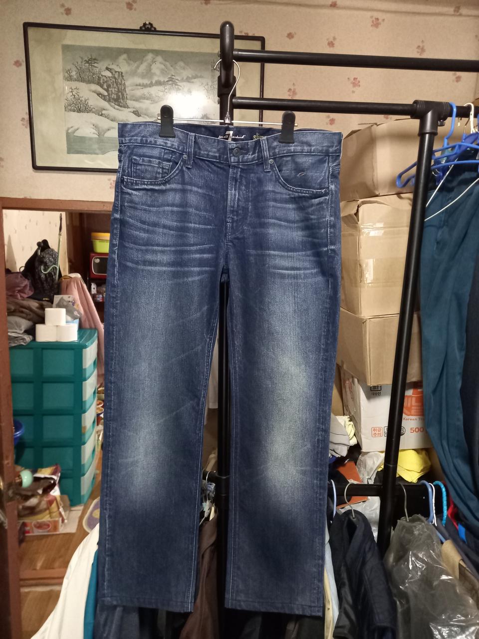 [세븐진]Slimmy 슬림스트레이트 데님 청바지 34사이즈