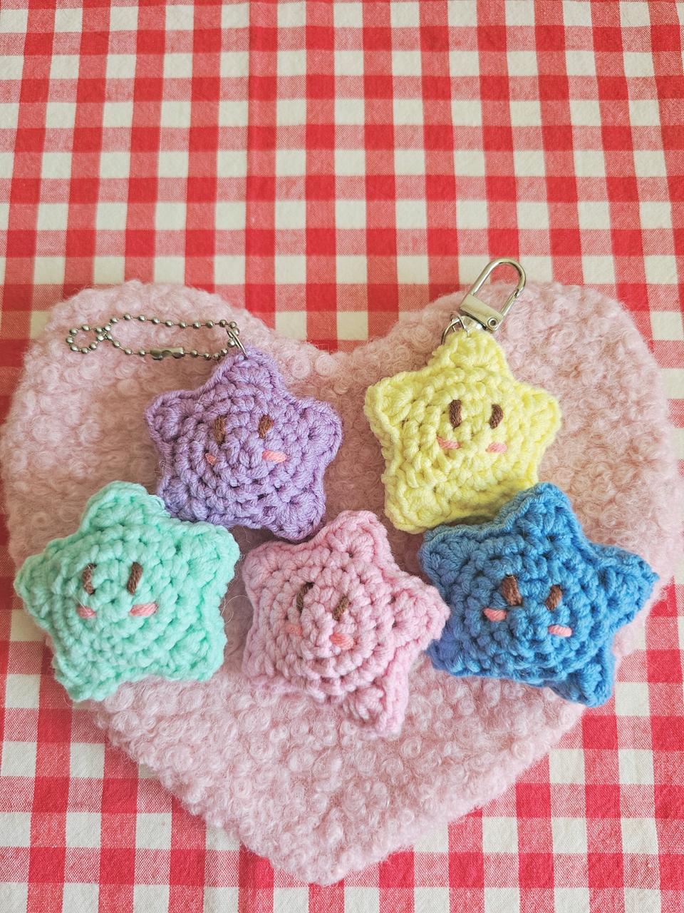 (손뜨개)뜨개 별 키링