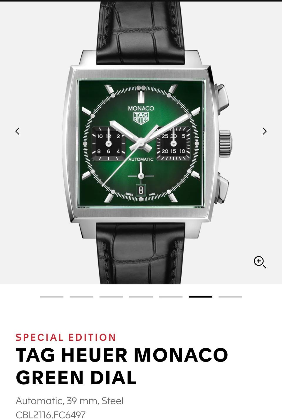 태그호이어 모나코 그린, 녹판 한정판 팝니다.