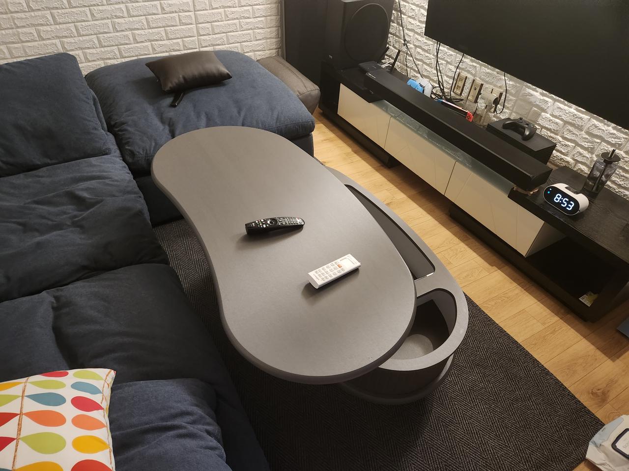 땅콩형 리프트 업 거실테이블 판매합니다