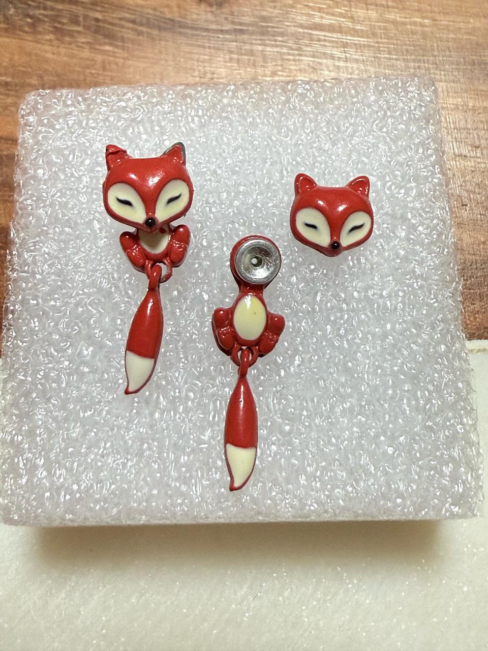 유니크한 폭스 귀걸이