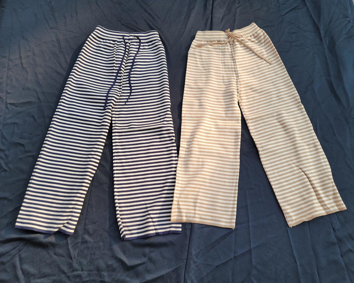 스트라이프 니트팬츠 편한바지 밴딩바지 꾸안꾸 유니크 55 66(새옷)