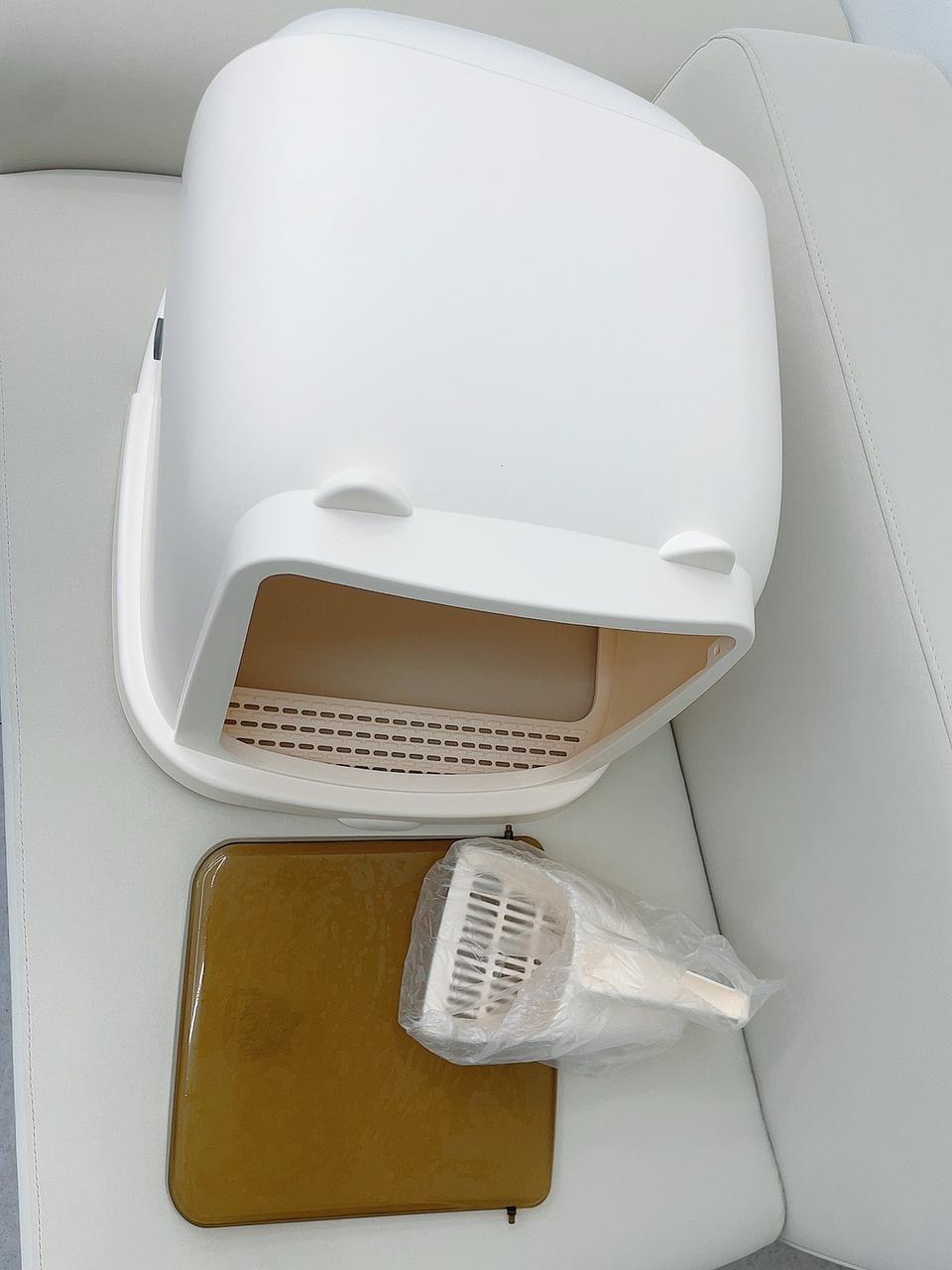 캣아이디어 캣이어 지붕화장실 크림 XL고양이 화장실샵에서 잠깐씩 놀