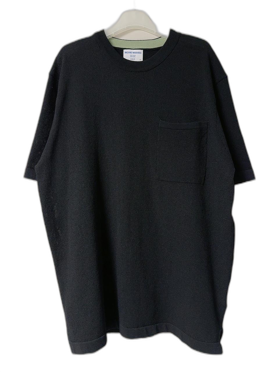 (105) 남성 반팔 워셔블 니트 블랙 한번 착용