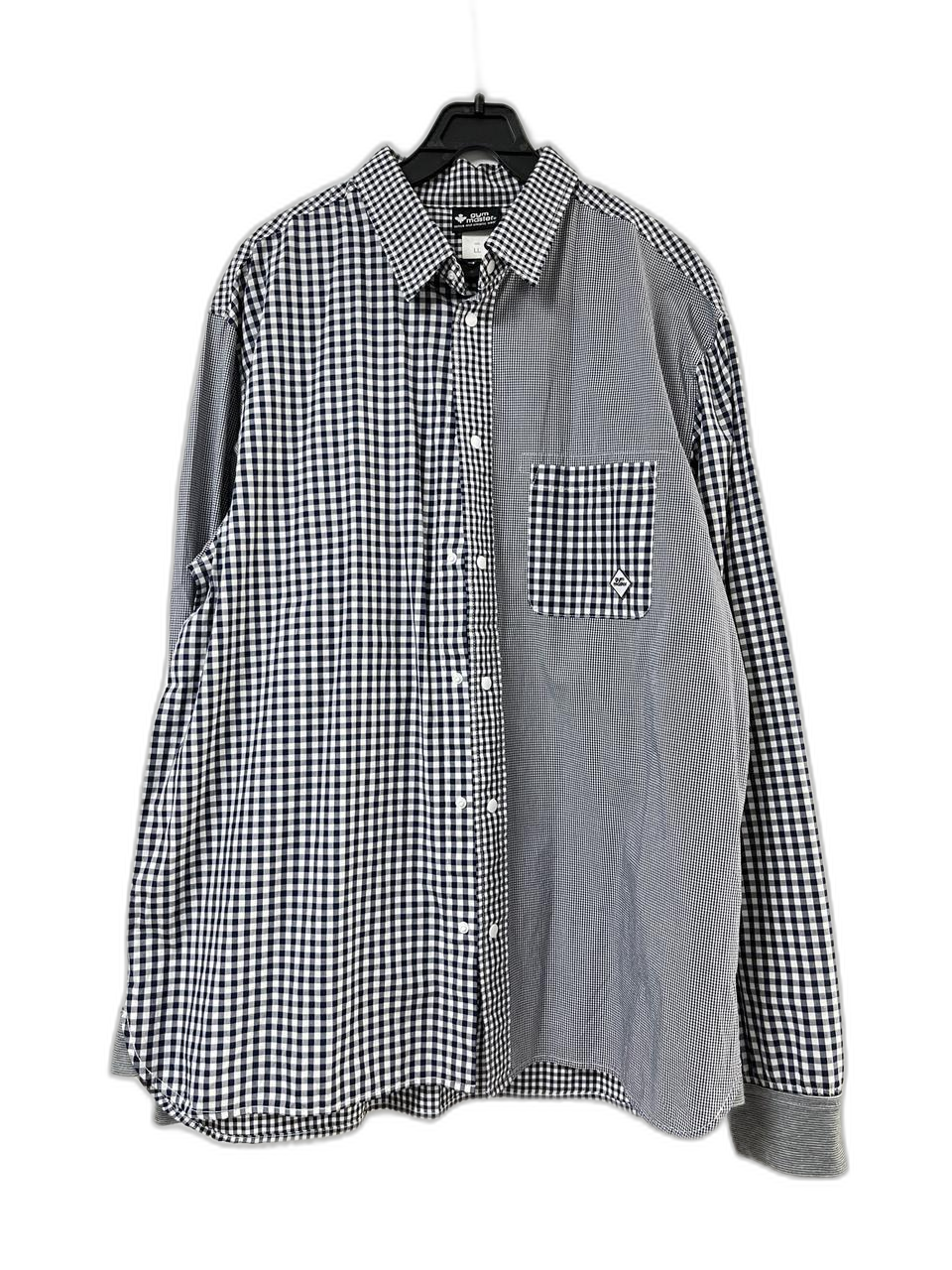 (L) 남성 체크 셔츠 블랙 두번 착용