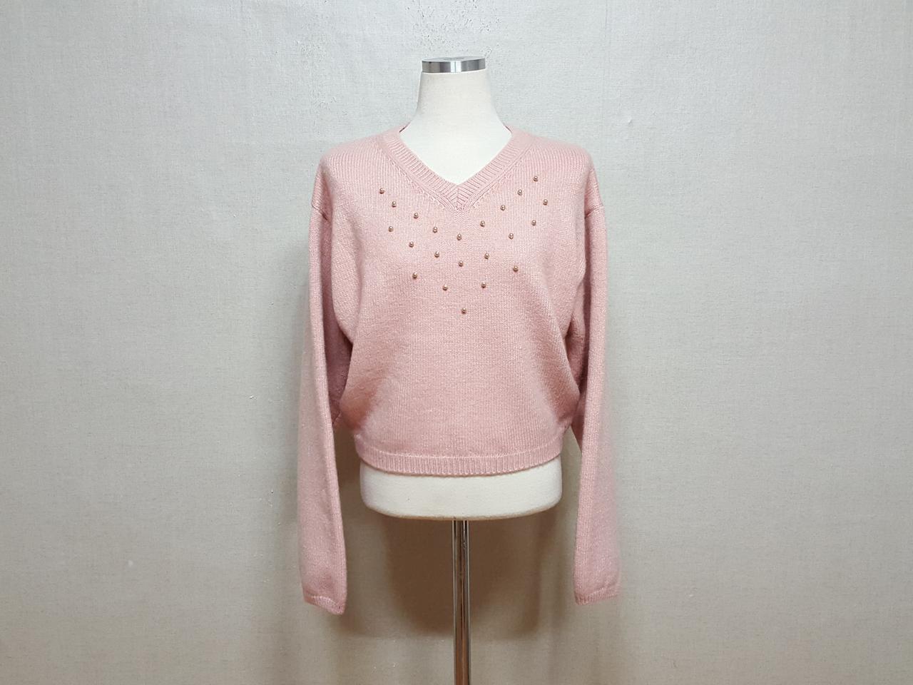 미착용)진주장식 크롭 여성 니트 55-66