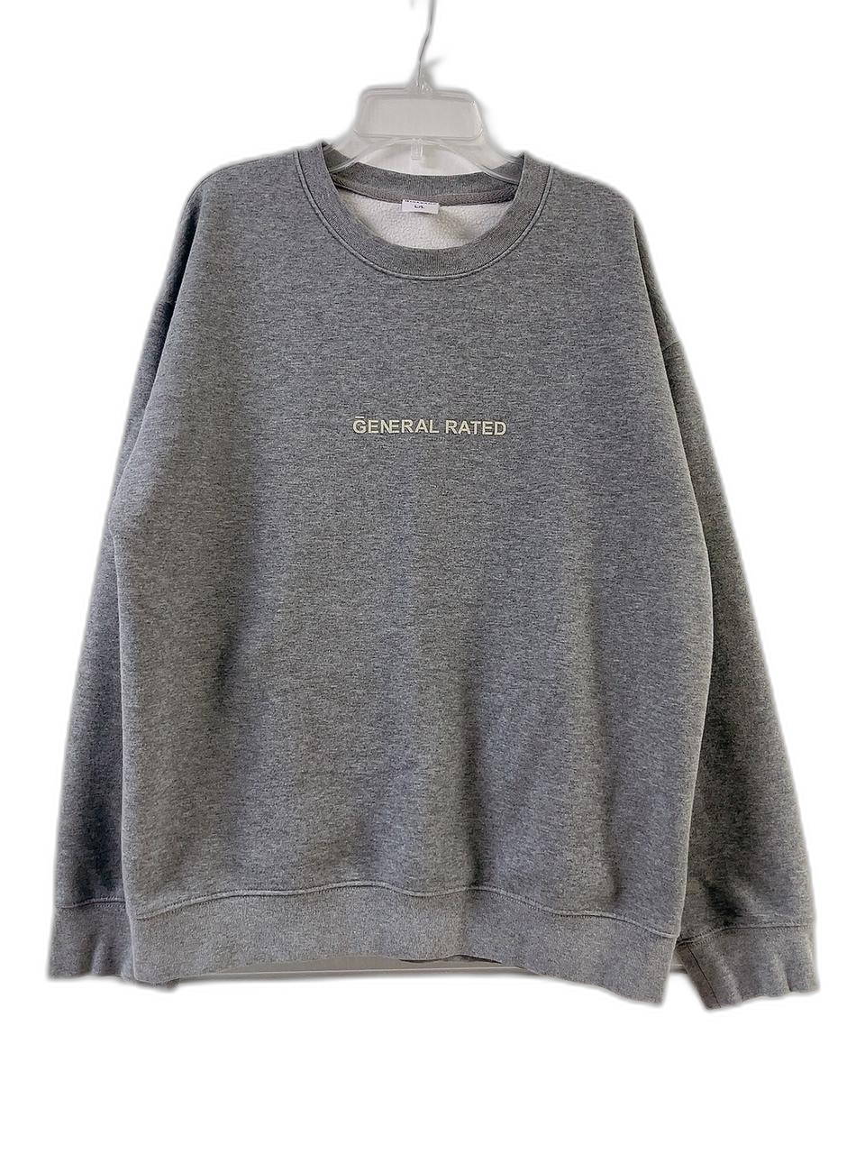 (L) 남성 이너 후리스 그래픽 맨투맨 그레이