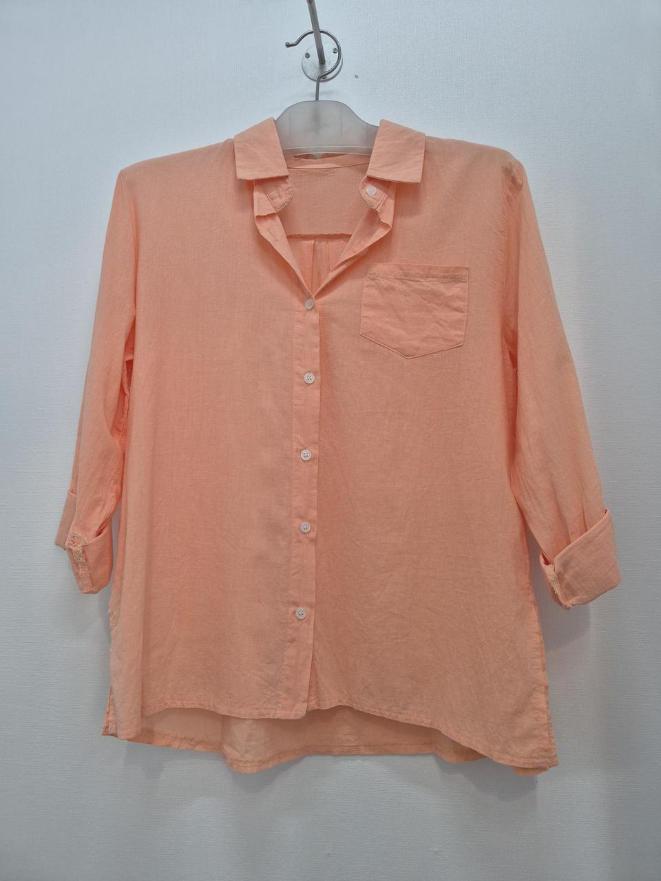 오렌지 린넨?셔츠