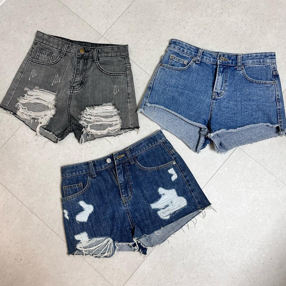 찢청 청반바지 그레이 중청 연청 반바지