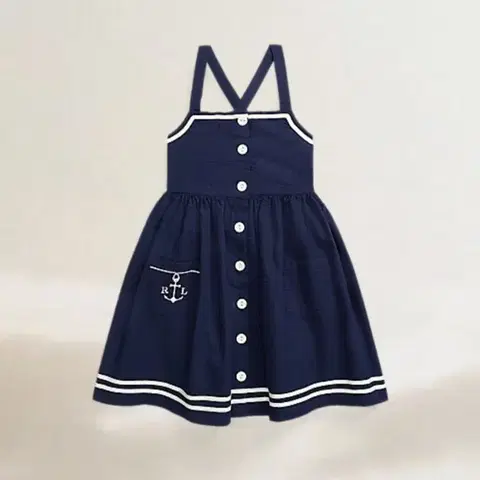폴로랄프로렌 키즈 앵커 코튼 시어서커 드레스 6