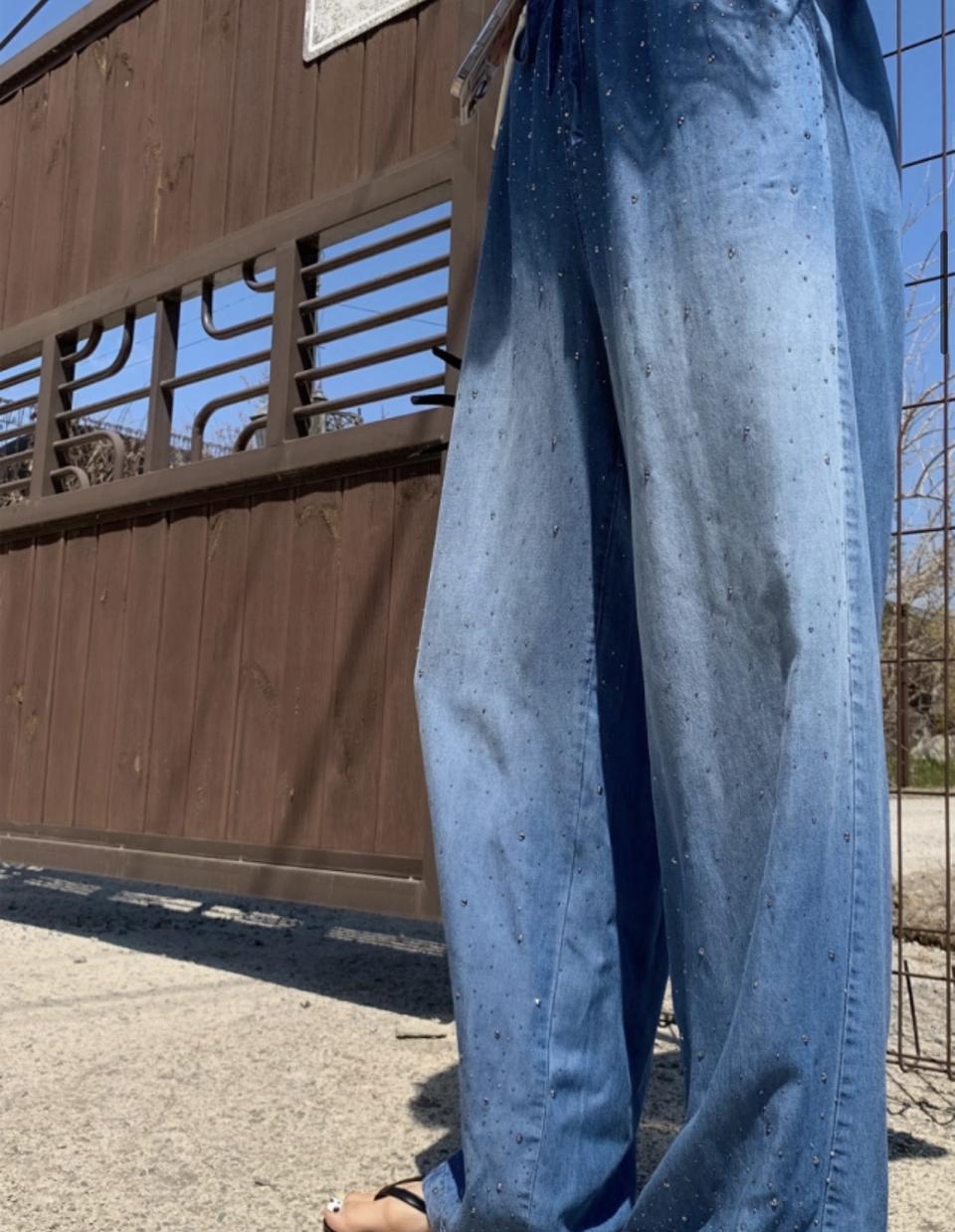 밴딩데님와이드팬츠(새상품)