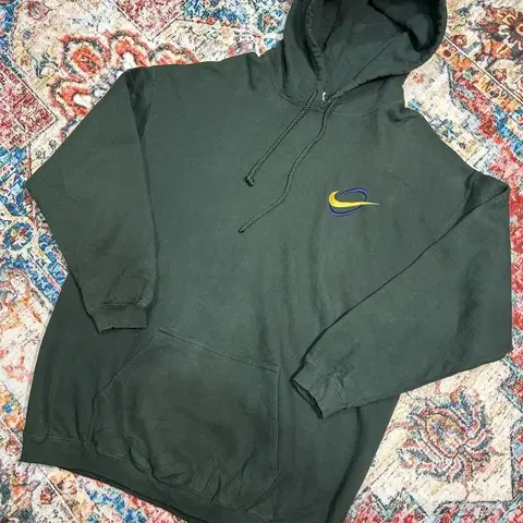 [2XL] 90s 나이키 다크그린 후드티