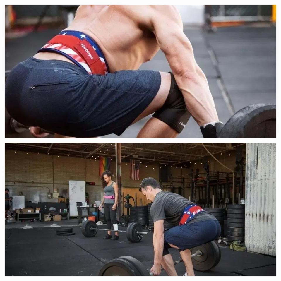 국내미출시-하빈져 하빈저 캡틴 아메리카벨트 남녀공용 리프팅 헬스 역도-S